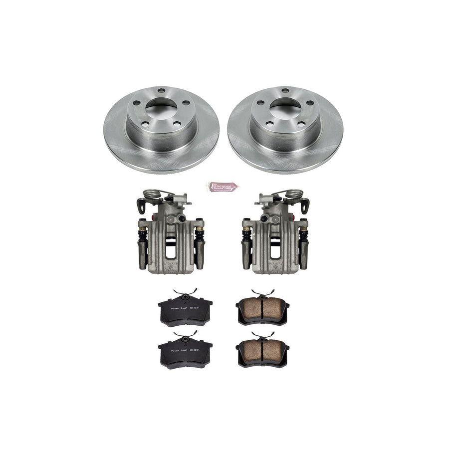 Power Stop KCOE4845 Replacement Autospeciality Rear Caliper Kit- OE Rotors, Ceramic Brake Pads, Calipers For Audi A6 Quattro 1999-2004 [Model Specific]