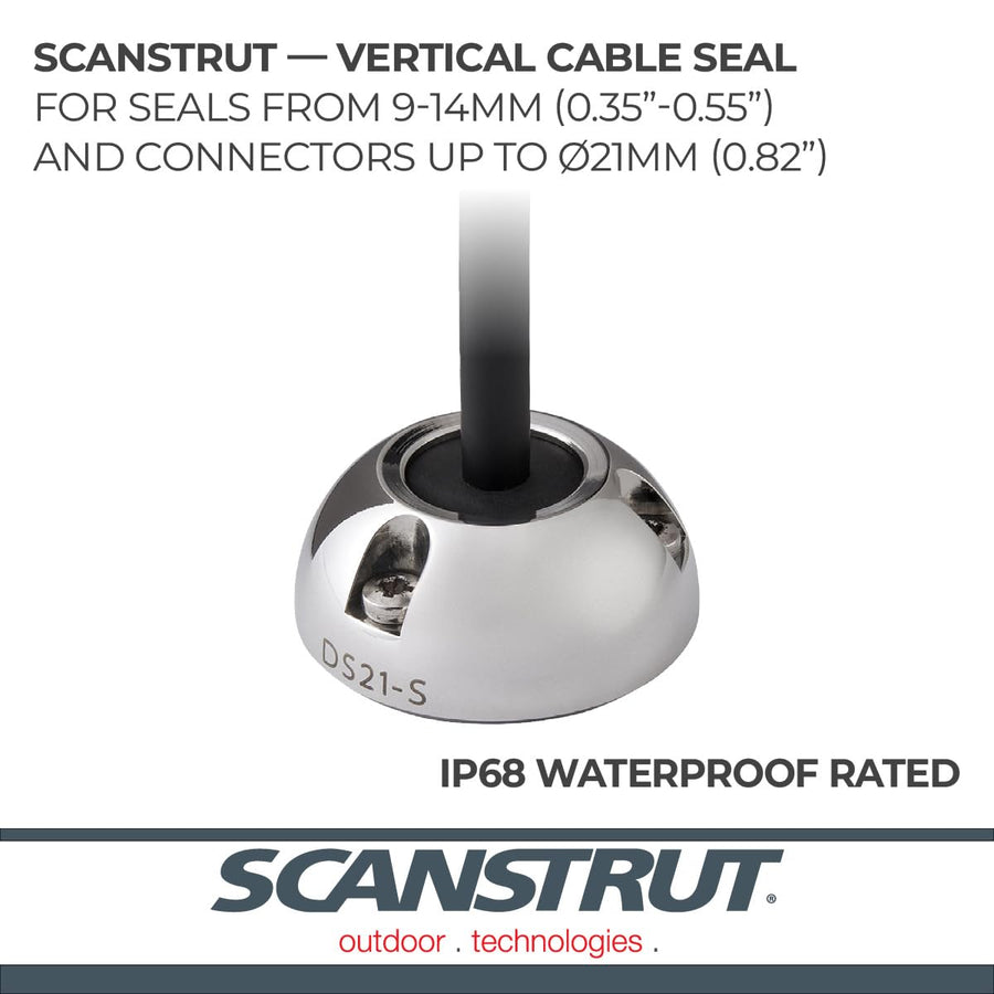 Small Cable Seal Scanstrut DS21B-S for Connectors to 0.83" and Cables 0.35"-0.55" - Stainless Steel