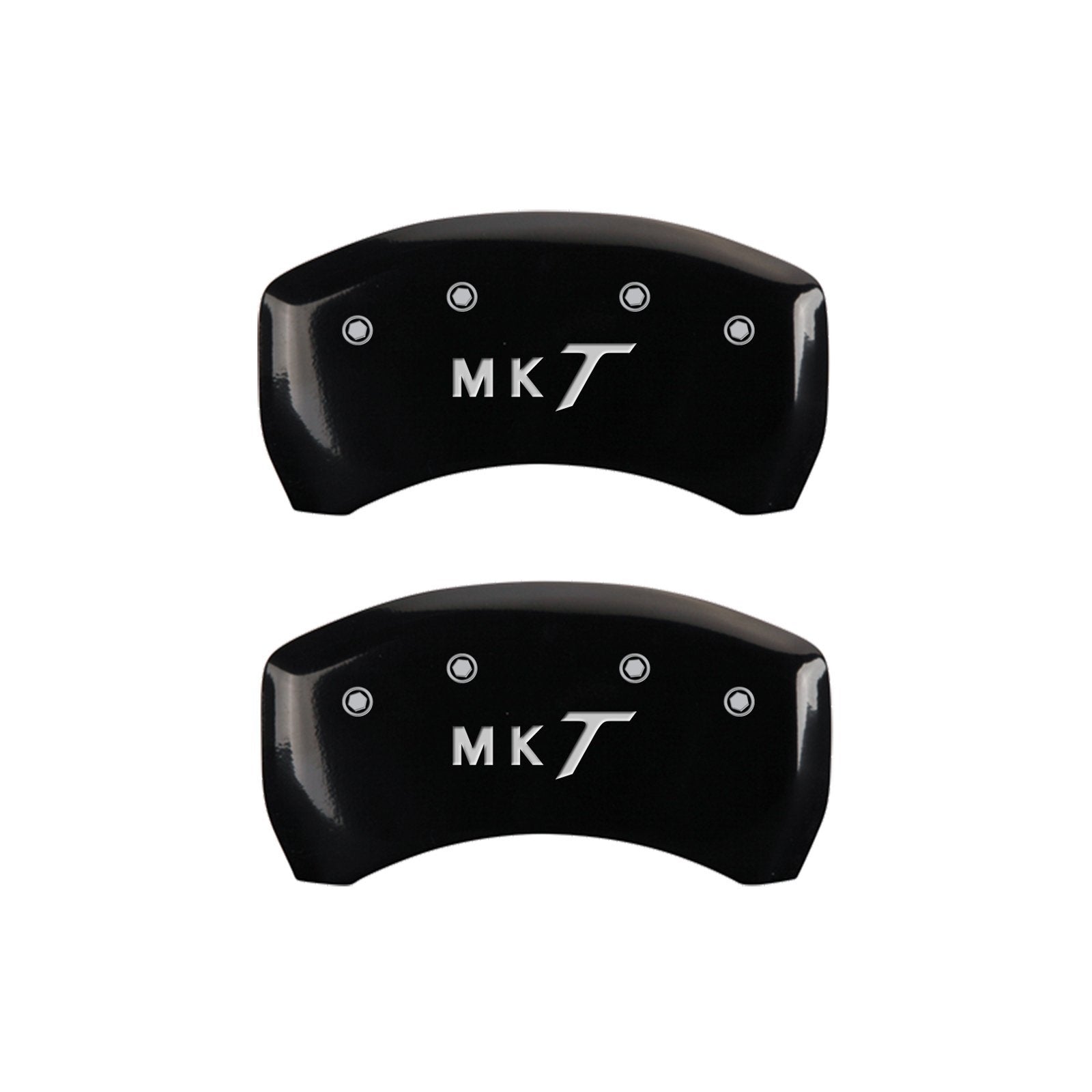 MGP Caliper Covers Black Powder Coat Finish 36020SLMTBK Front and Rear Caliper Cover, Set of 4 (Lincoln MKT Silver Characters, Engraved)