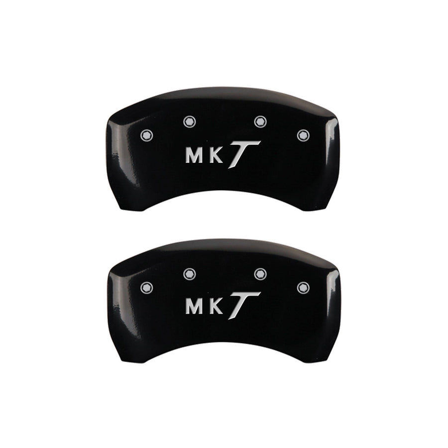 MGP Caliper Covers Black Powder Coat Finish 36020SLMTBK Front and Rear Caliper Cover, Set of 4 (Lincoln MKT Silver Characters, Engraved)