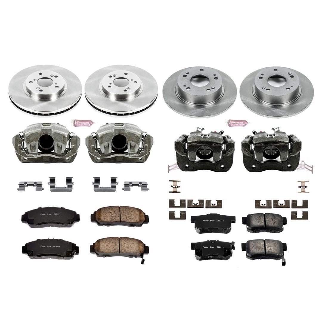 Power Stop KCOE2297 1-Click OE Replacement Brake Kit with Calipers For Acura TSX 2004-2008, Honda Accord 2003-2007 [Model Specific]