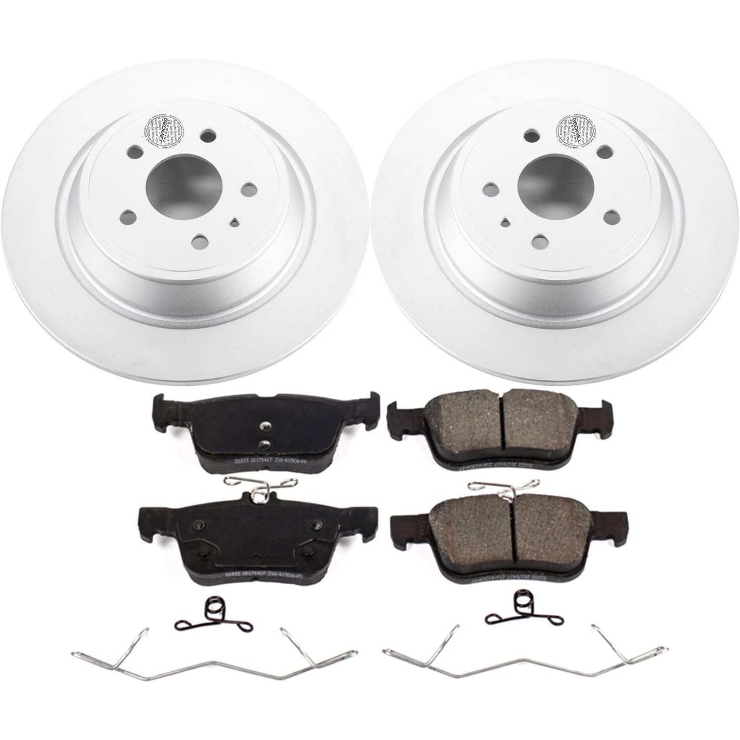 Power Stop Coated Brake Rotor and CRK7723 Ceramic Brake Pads- Rear For Ford Escape 2017-2019, Ford Fusion 2017-2020 [Model Specific]