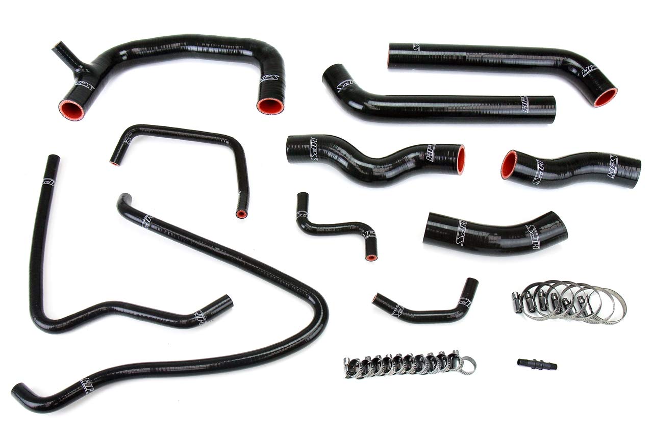 Black HPS 57-1432-BLK MRS Silicone Radiator Coolant Hose Kit