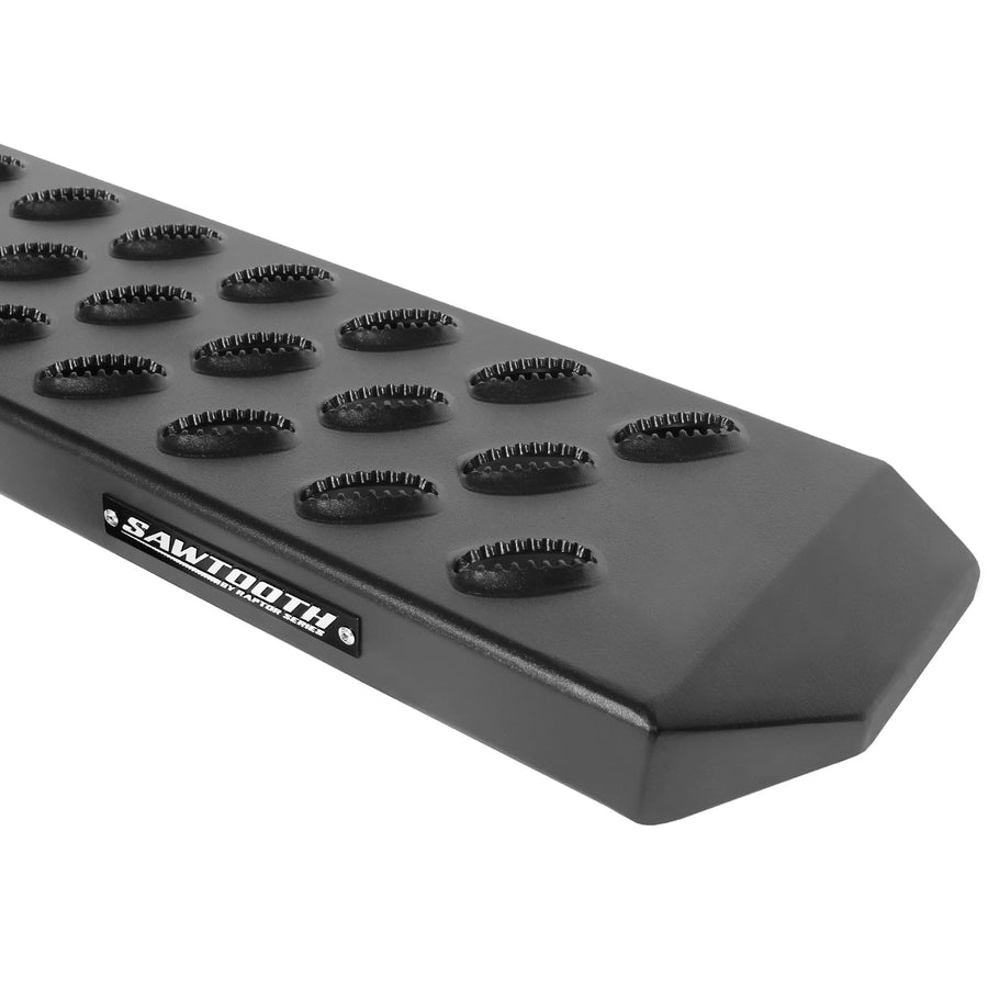 Running Boards Raptor Series Steps 6.5in Wide Sawtooth Grip Black Aluminum Compatible with 07-18 Silverado/GMC Sierra 1500; 07-19 Silverado/Sierra 2500/3500 HD Regular Cab