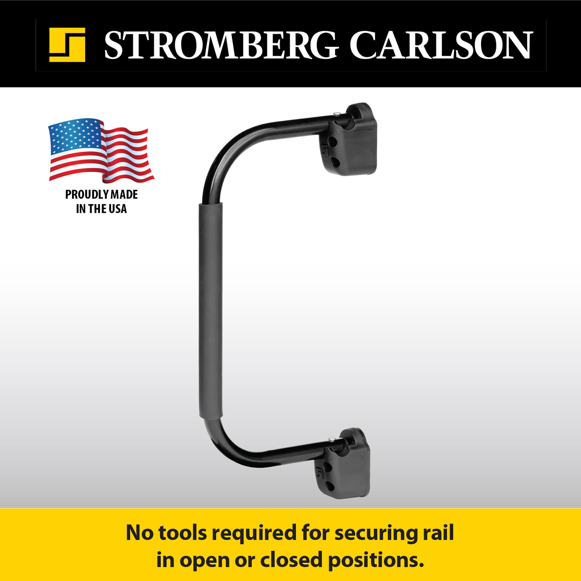 Stromberg Carlson Lend-A-Hand AM-250 Mini Assist Rail - RV Railing for Steps, RV Hand Rail & Folding Handle Entry Door Grab Bar, Travel Trailer Door Handle, RV Grab Handle, White, 22", Extends 10"
