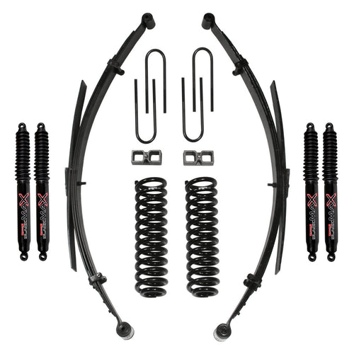 Skyjacker Suspension Lift Kit 179PKS-B w/Shock Black MAX Shocks 9 in. Lift Incl. Front/Rear Springs Rear U Bolt Kit 2 in. Rear Blocks