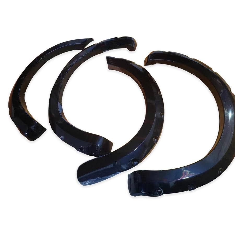 Fender Flares Black Horse Riveted Style Shiny Black Compatible with 2021-2024 Ford F-150-FF-FOF121SM