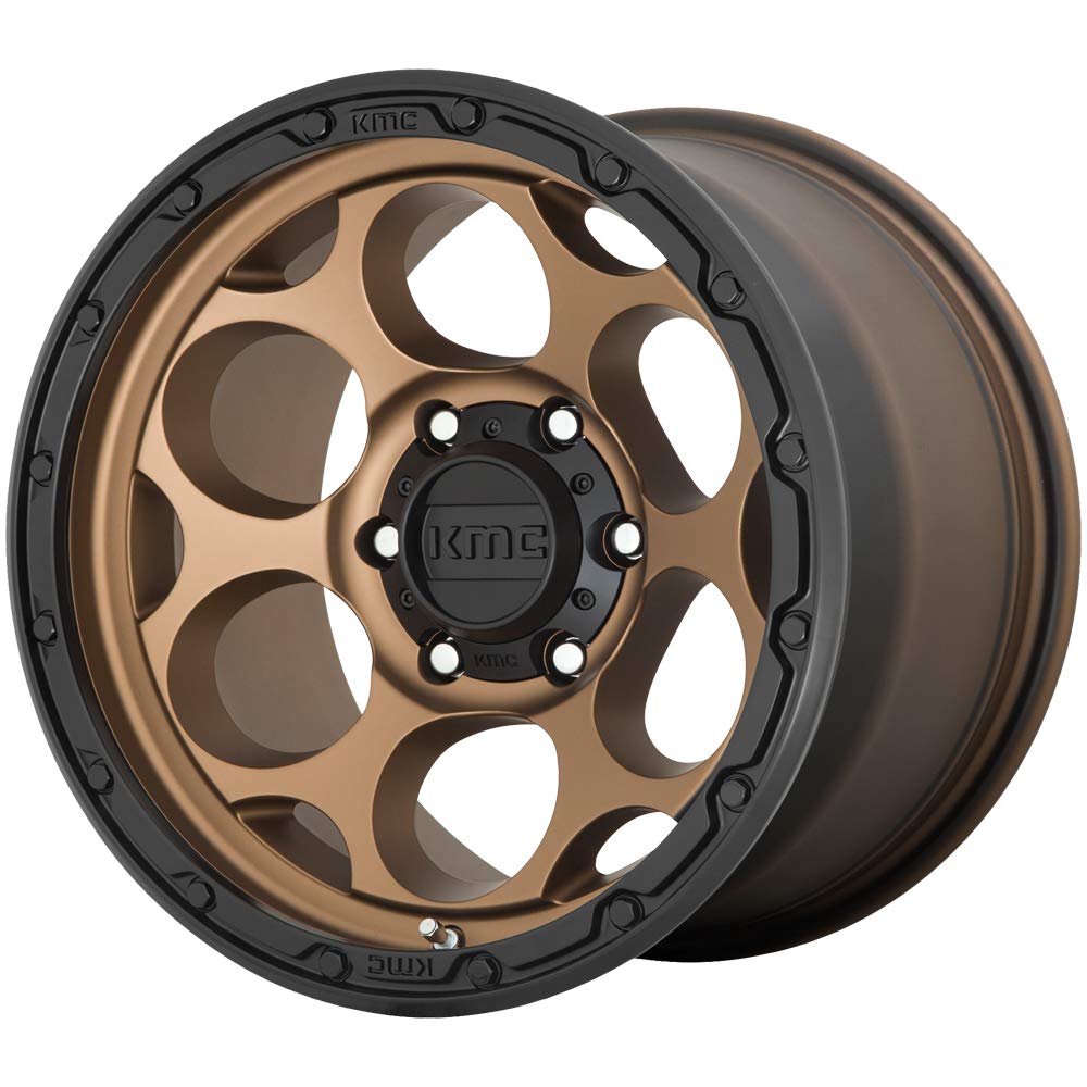 KMC Wheels KM5416 Wheel Matte Bronze with Black Lip Aluminum (17 x 9. inches /6 x 139 mm, -12 mm Offset)