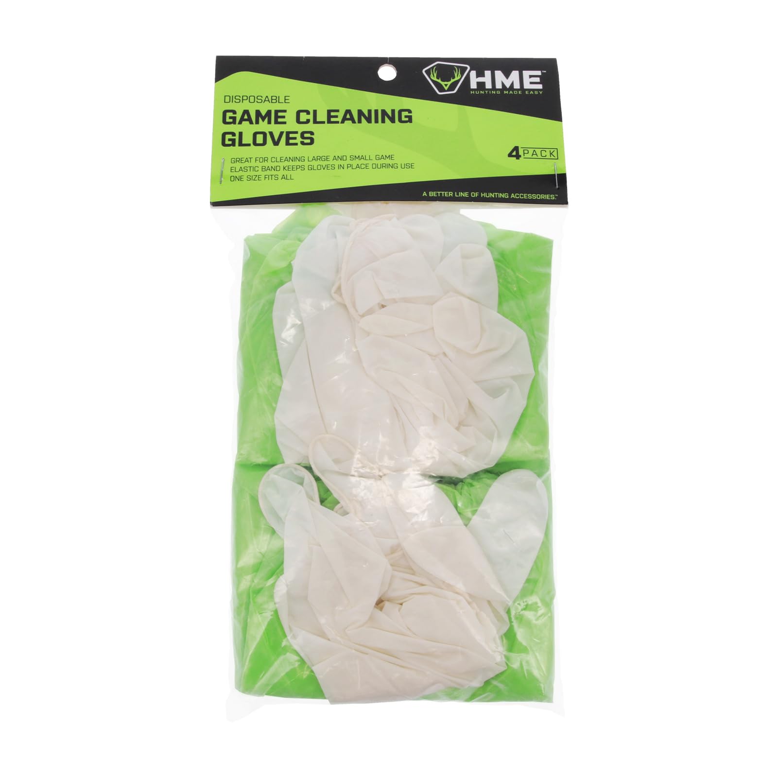 Game Cleaning HME Gloves (Pack of 4) | Disposable Shoulder-Length Field Dressing Gloves with Elastic Bands and Form-Fitting Gloves for Cleaning Large & Small Game