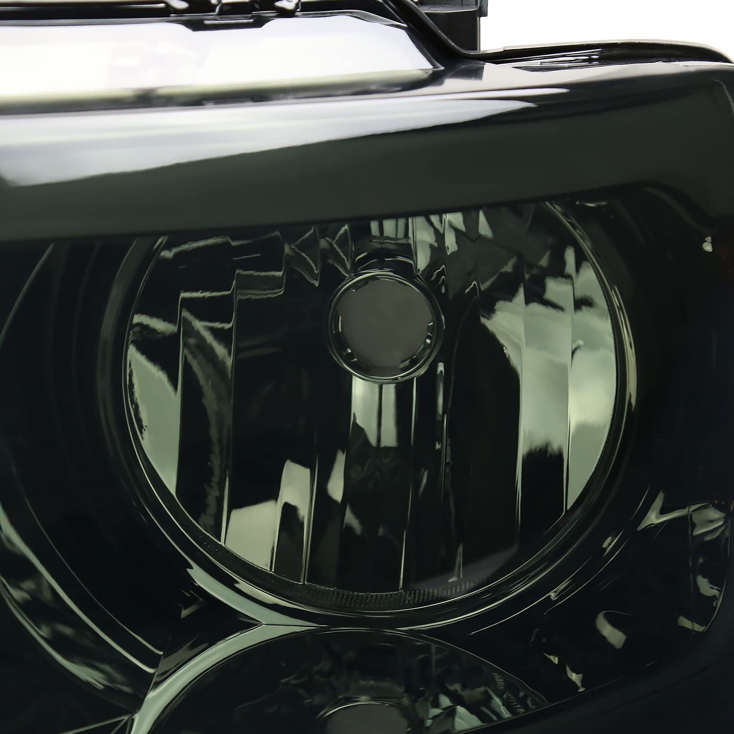 Smoke Headlights w/LED Bar Strip SPEC-D TUNING Compatible with 2004-2008 Ford F-150, 2006-2008 Lincoln Mark LT L+R Pair Head Light Lamp Assembly