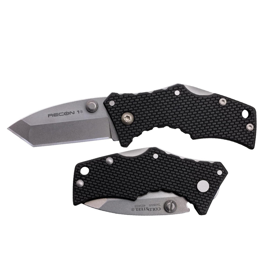 Micro Recon 1 Cold Steel 2" 4034SS Tanto Point Blade 2.375" Griv-Ex Handle Folding Knife w/Tri-Ad Lock, Ambidextrous Pocket/Belt Clip