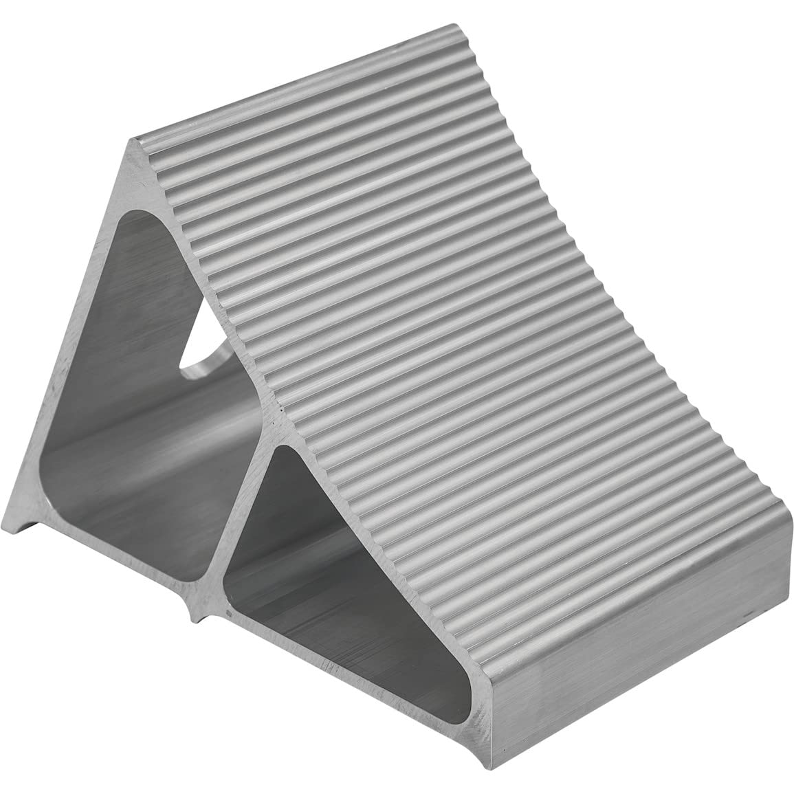 Aluminum Wheel Chock Buyers Products WC7118A with Ribbed Slope, 6 x 8.75 x 5.86 Inch, Added Security for Chocking Semi-Trailers and Trucks, Ideal for Snow and Ice Conditions