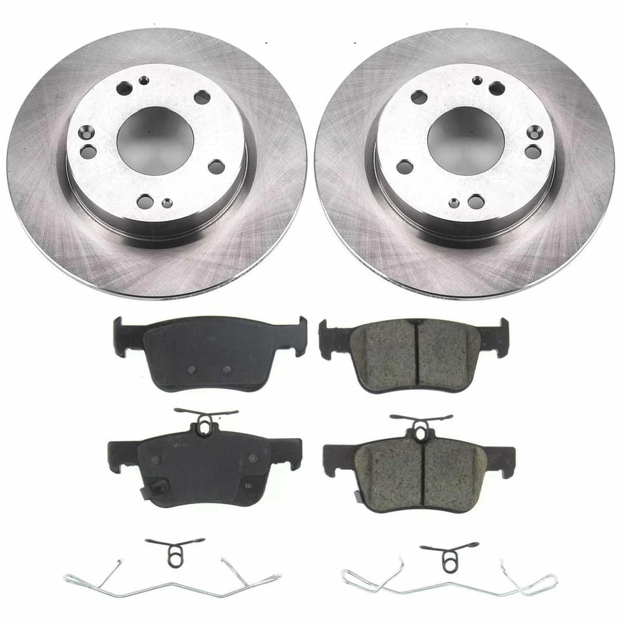 Power Stop KOE8330 Rear Replacement Brake Kit-OE Brake Rotors & Ceramic Brake Pads For Honda Civic 2020-2022 | Honda Insight 2019-2022 [Vehicle Specific]