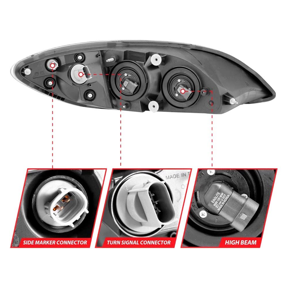 2008-2016 International Prostar ANZO Crystal Headlights Black Housing (OE Replacement) (131032)
