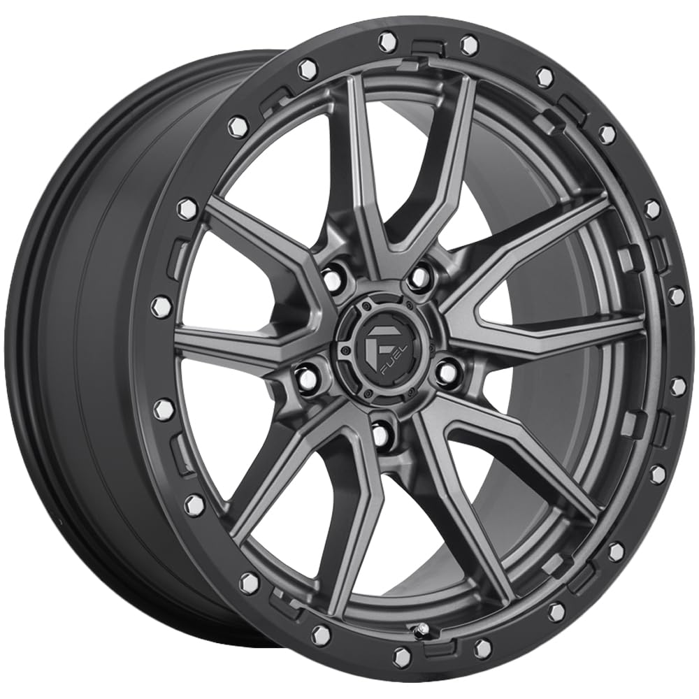 D680 REBEL FUEL OFF-ROAD 17X9, 5X5.0, 5.04, 1mm MATTE GUN METAL BLACK BEAD RING - D68017907550