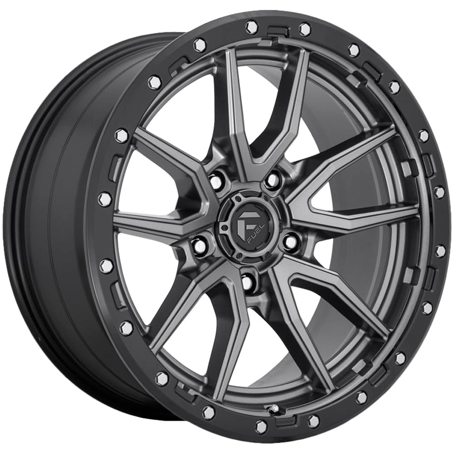 D680 REBEL FUEL OFF-ROAD 18X9, 5X150, 5.79, 20mm MATTE GUN METAL BLACK BEAD RING - D68018905657