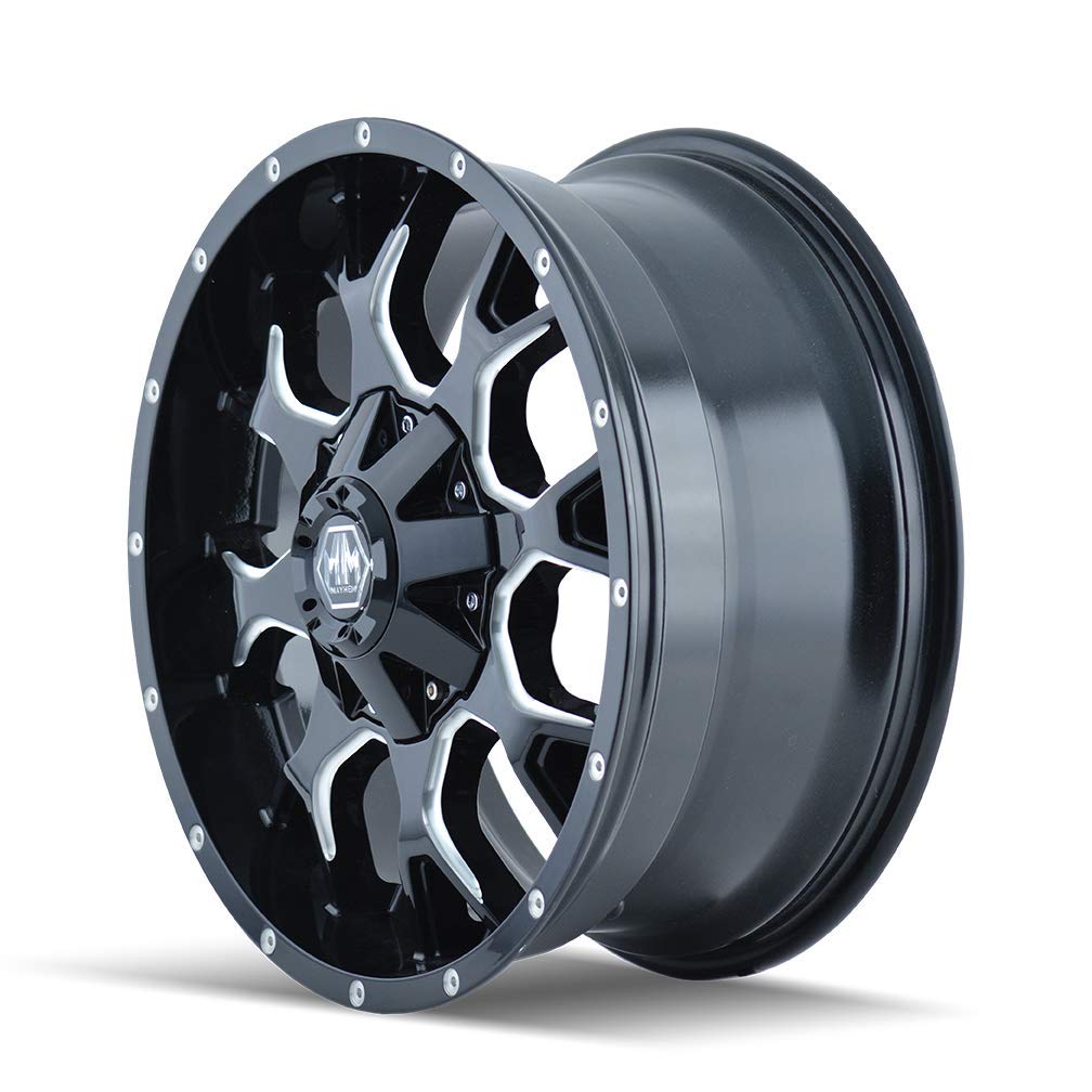 Warrior Mayhem Black/Milled Spokes Wheel 18" x 9" 8/180-12 124.10 (Qty 1)