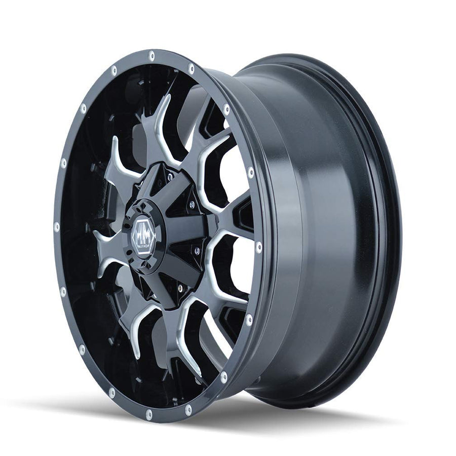 Warrior Mayhem 8015 Black Wheel with Milled Spokes (20x9"/12x139.7mm)