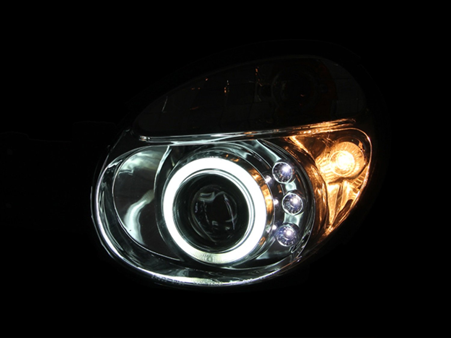 Chrome Halo Anzo USA Projector Headlight with Clear Lens for Subaru Impreza 121433
