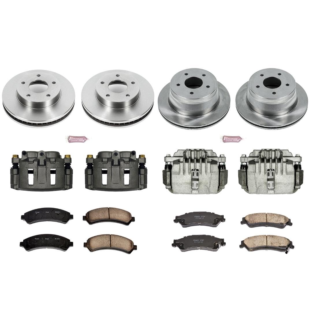 Power Stop KCOE2005 Replacement Autospeciality Front and Rear Caliper Kit- OE Rotors, Ceramic Brake Pads, Calipers For Blazer, S10, Jimmy, Sonoma, Hombre, Olds Bravada [Model Specific]