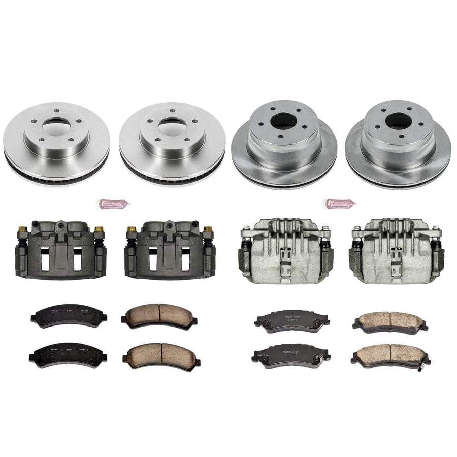 Power Stop KCOE2005 Replacement Autospeciality Front and Rear Caliper Kit- OE Rotors, Ceramic Brake Pads, Calipers For Blazer, S10, Jimmy, Sonoma, Hombre, Olds Bravada [Model Specific]