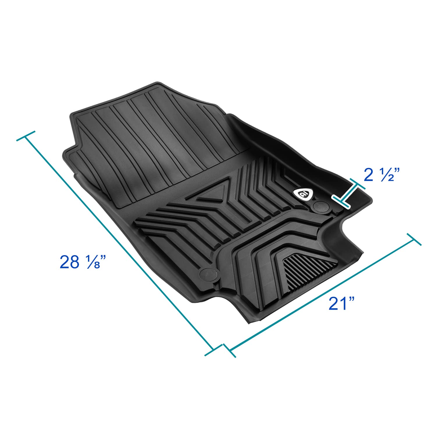 All-Weather Spec-D Tuning Black Injection-Molded TPE Front + Rear Floor Mats Compatible with 2019-2022 Toyota RAV4, 3PC