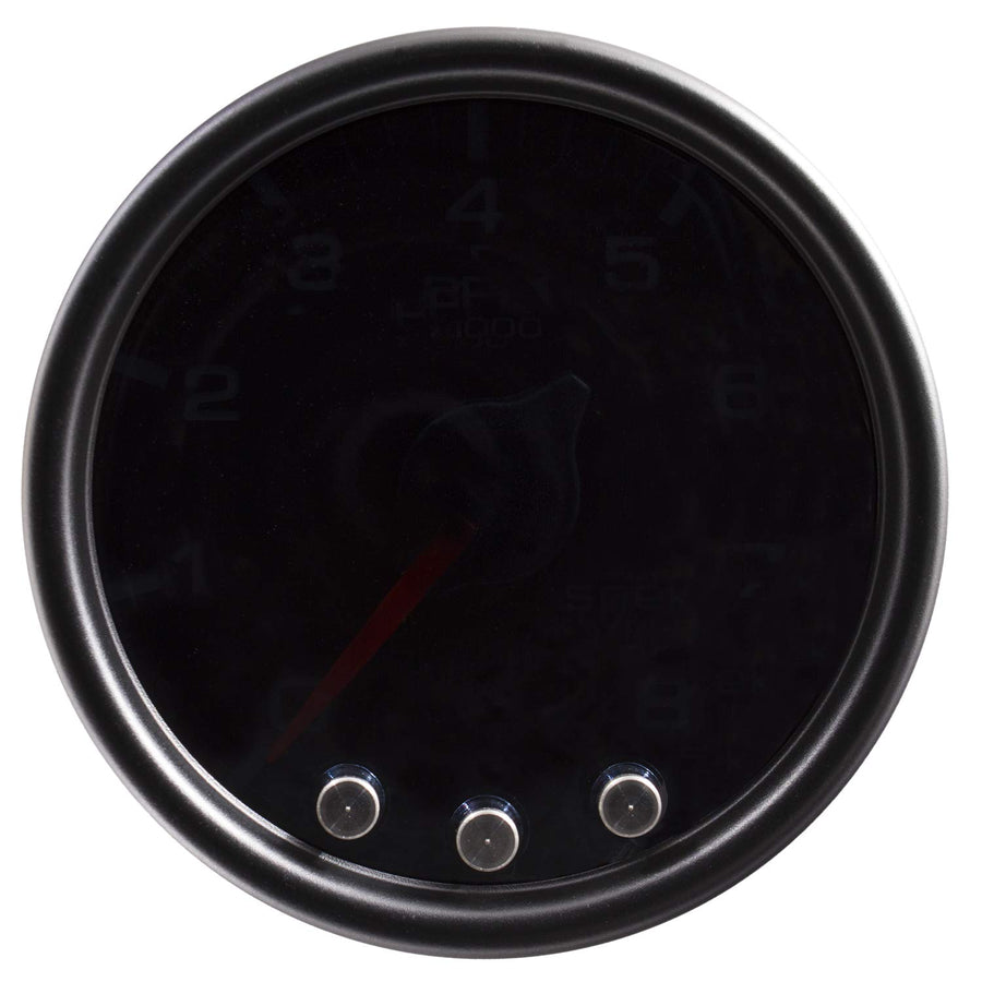 P33452 Auto Meter in-Dash Tachometer 8K RPM, SPEK-PRO BLK/BLK, Black Gauge Bezel & Dial, 2-1/16", 52mm