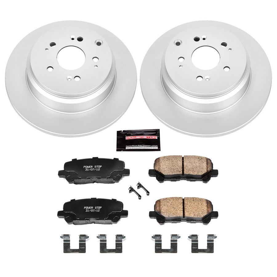 Power Stop CRK4685 Brake Rotor & Coated Ceramic Brake Pads- rear For Acura MDX 2007-2013, Acura ZDX 2010-2013, Honda Odyssey 2011-2017, Honda Pilot 2009-2011 [Model Specific]