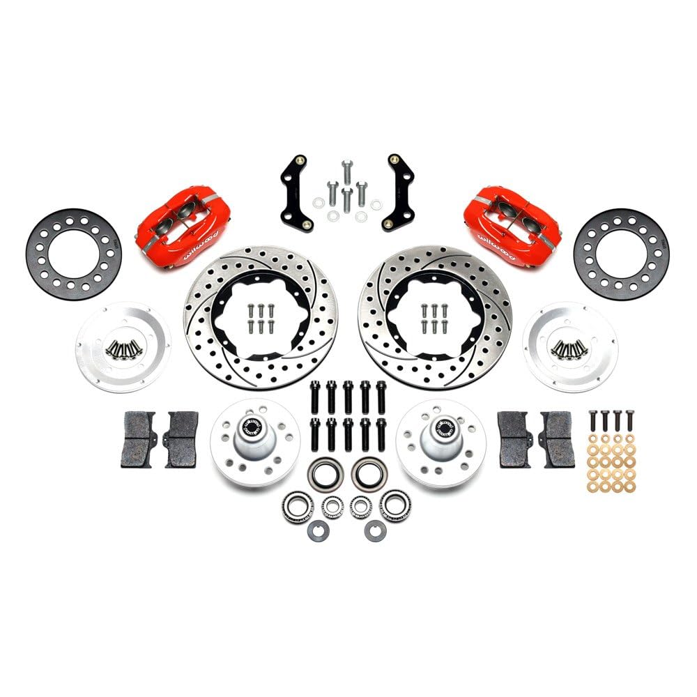 140-11021-DR WILWOOD Front Kit,11.00", Drilled, Red 70-72 CDP B & E Body-Disc