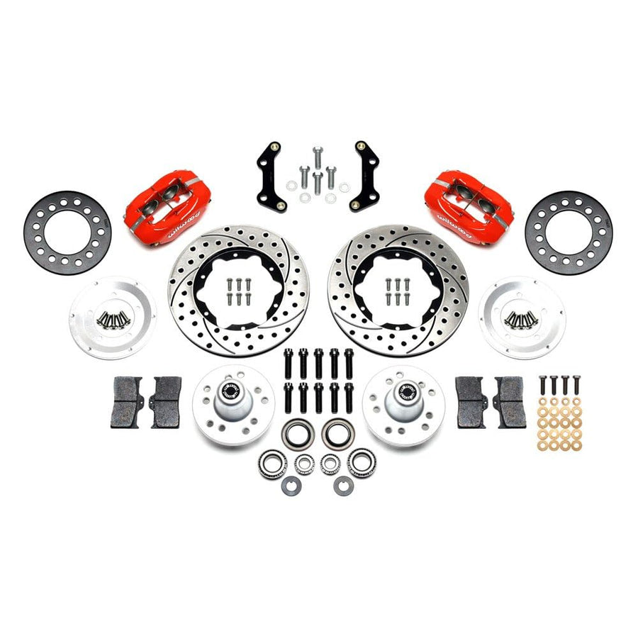 140-11021-DR WILWOOD Front Kit,11.00", Drilled, Red 70-72 CDP B & E Body-Disc