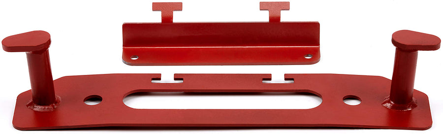 WARN Winch Accessory 102300: Hook Stay and Fairlead Backing Plate with License Plate Mounting Bracket for Jeep Gladiator JT & Wrangler JL, Red