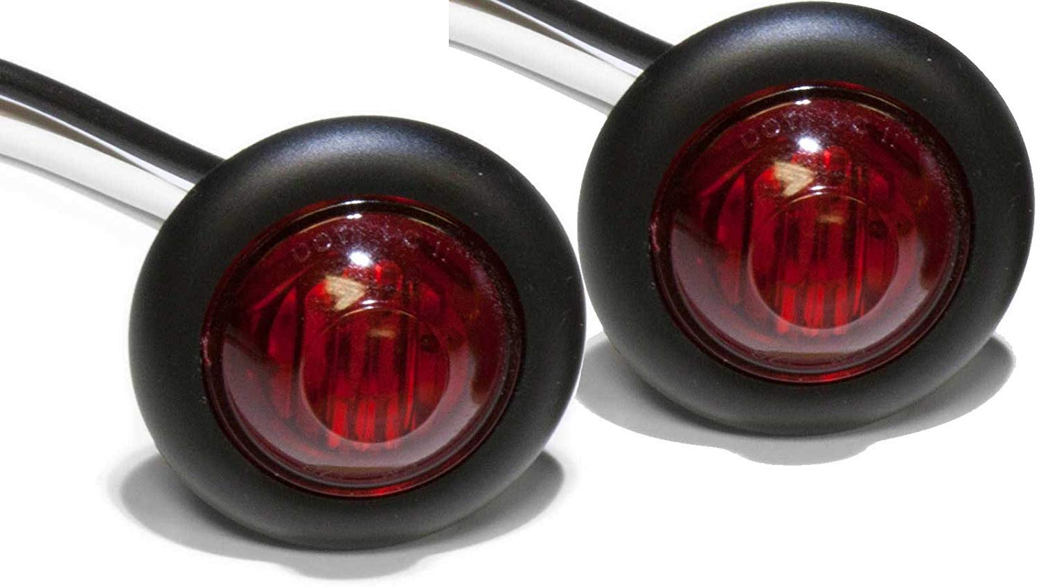 Clearance & Side Marker Lights 3/4" w/.180 Bullets (2 Pack) (Red)