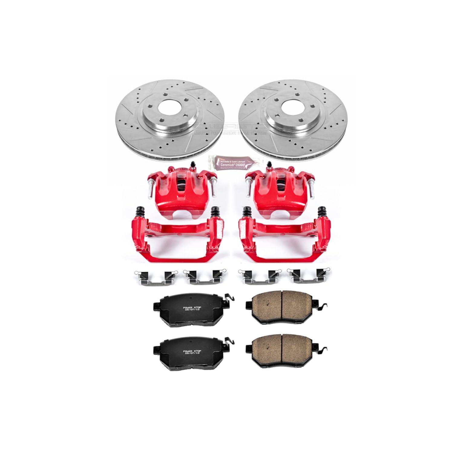 1-Click Performance Brake Kit Power Stop (KC091A) with Calipers For Nissan Murano 2003-2005, Nissan Murano 2009-2011 [Model Specific]