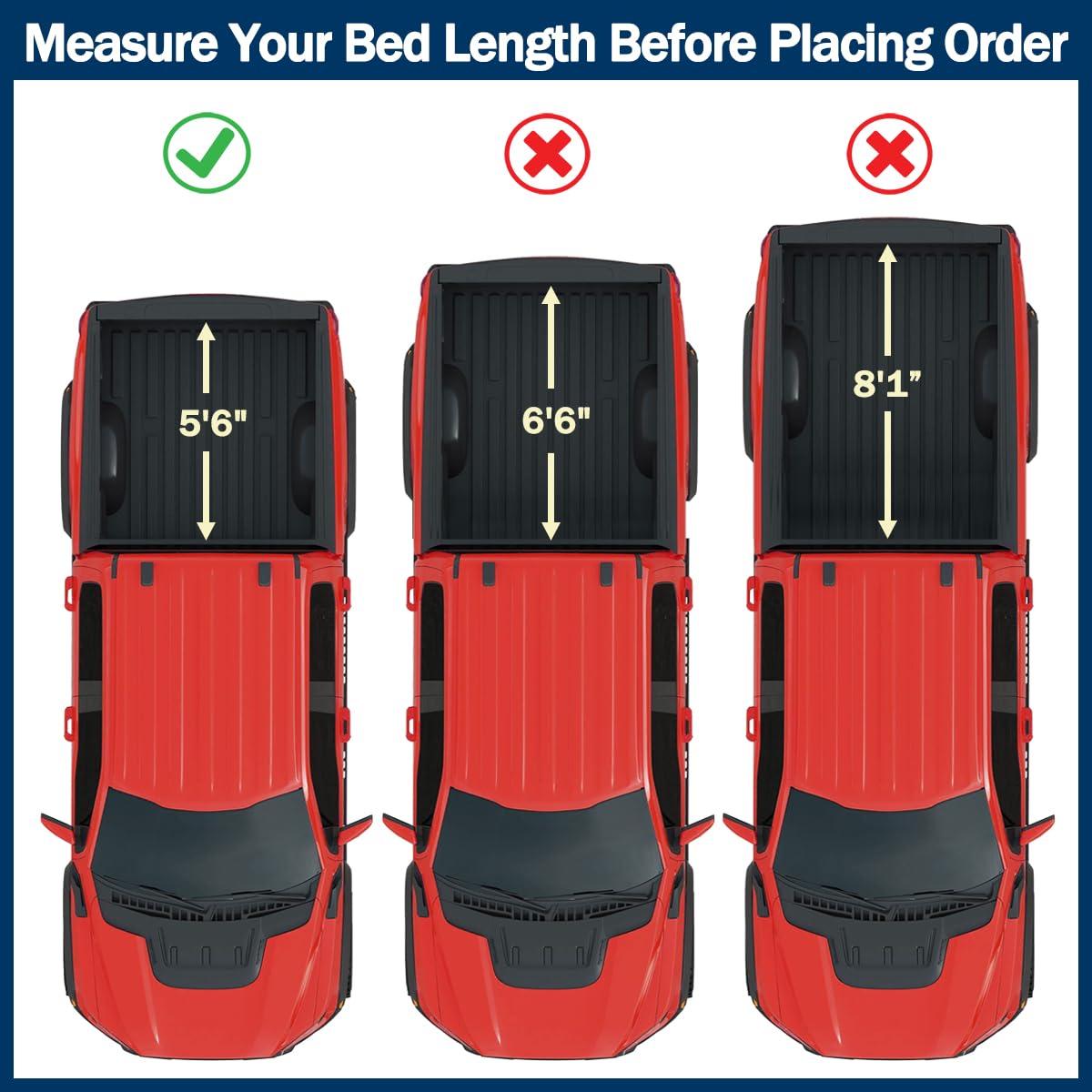 Soft Quad Fold Tonneau Cover Spec-D Tuning Compatible with 2007-2024 Toyota Tundra Crew Max 66", 5.5 FT Short Bed