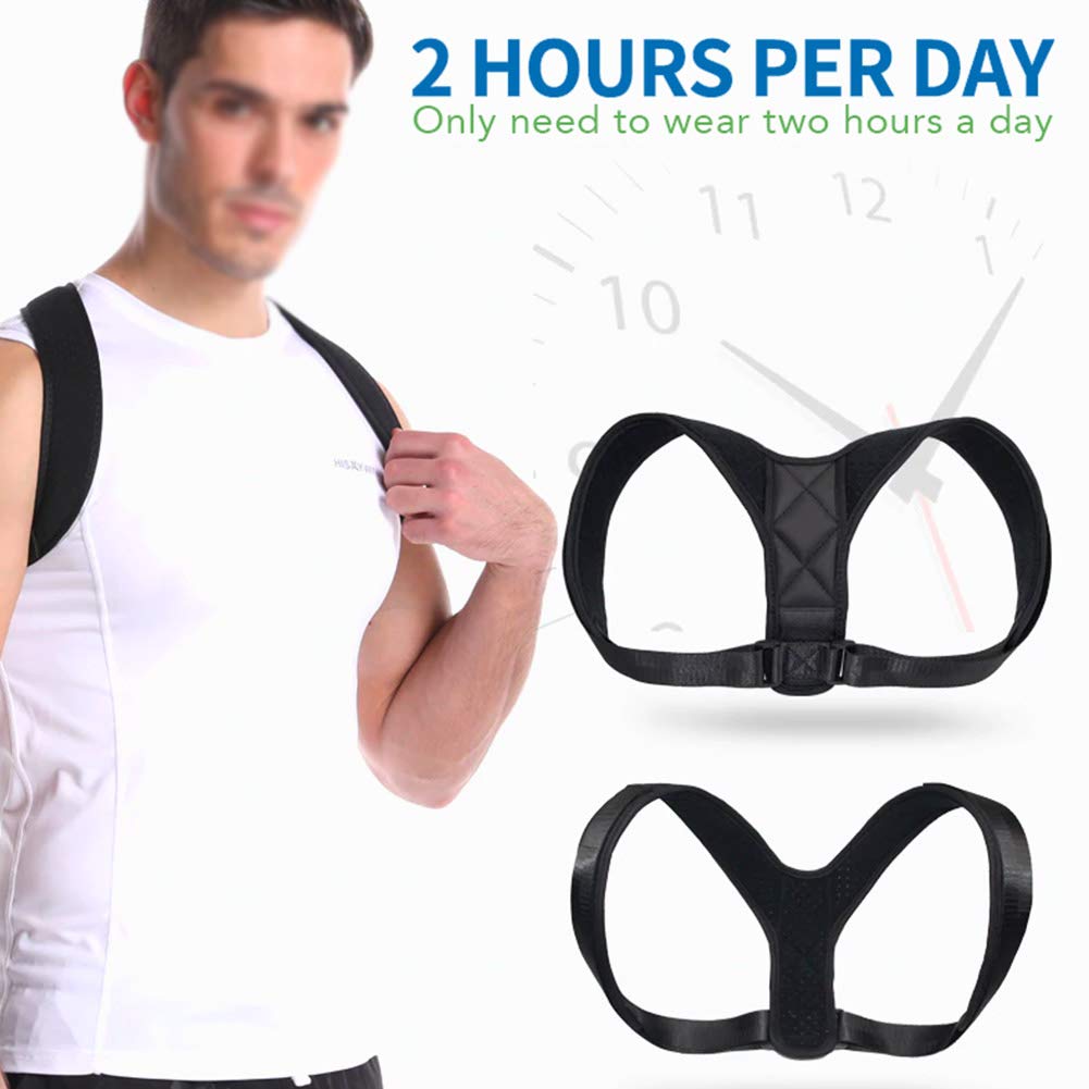 Lumbar and Spine Support Posture Corrector, Back Belt, Double Comfortable Adjustable Belt, Can Reduce Neck and Back Pain for Men, Women and Students.