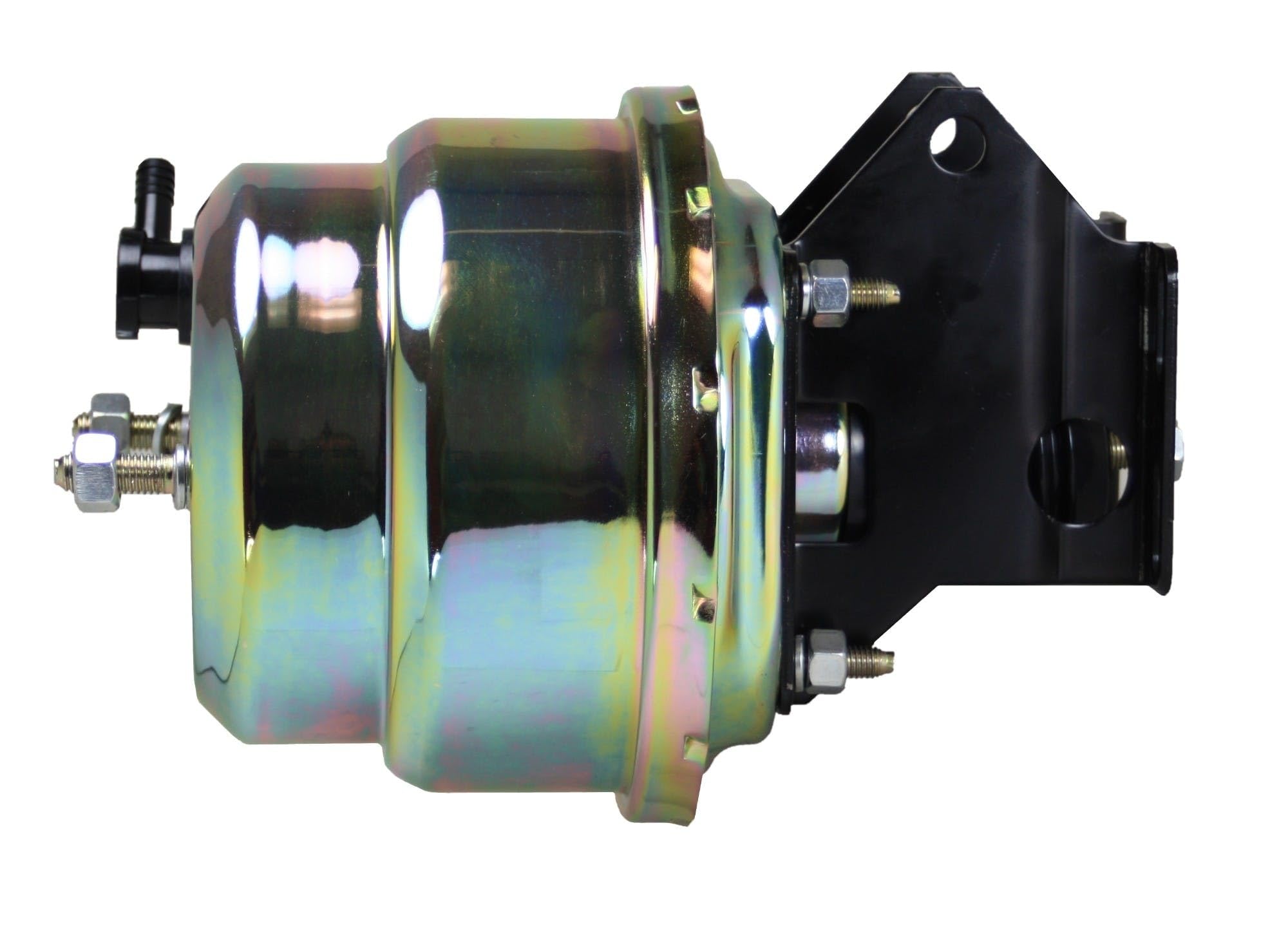 7 Inch LEED BRAKES Dual Power Booster, 1-1/8 Inch Bore Master With Adjustable Combo Valve (Zinc)