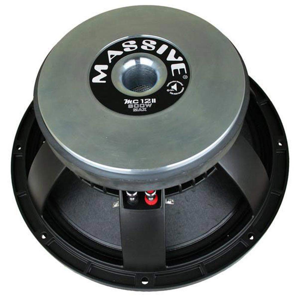 12” Massive Audio MC12II Mid-Range Speaker | 400W RMS / 800W Max, 8 Ohm, High SPL Pro Audio Driver, Loud Clear Vocals & Midrange, Car, Stage & PA Audio Upgrade
