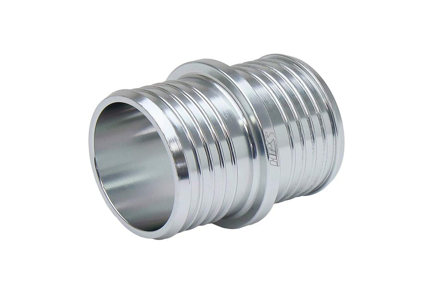 HPS Performance 1-1/8" Billet 6061 Aluminum AHU-112-SL Joiner Hose Union Connector, 2" Length, Silver, 28mm OD
