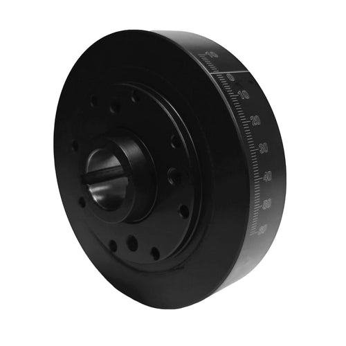 2346040 PRW Industries Damper Sportsman HP Nodular Iron Internal Bal. 6.70 in. OD OEM 3/16 in. Std Keyway Plus 1/4 in. Specialty Keyway 180 Deg. from Black [Available While Supplies Last]