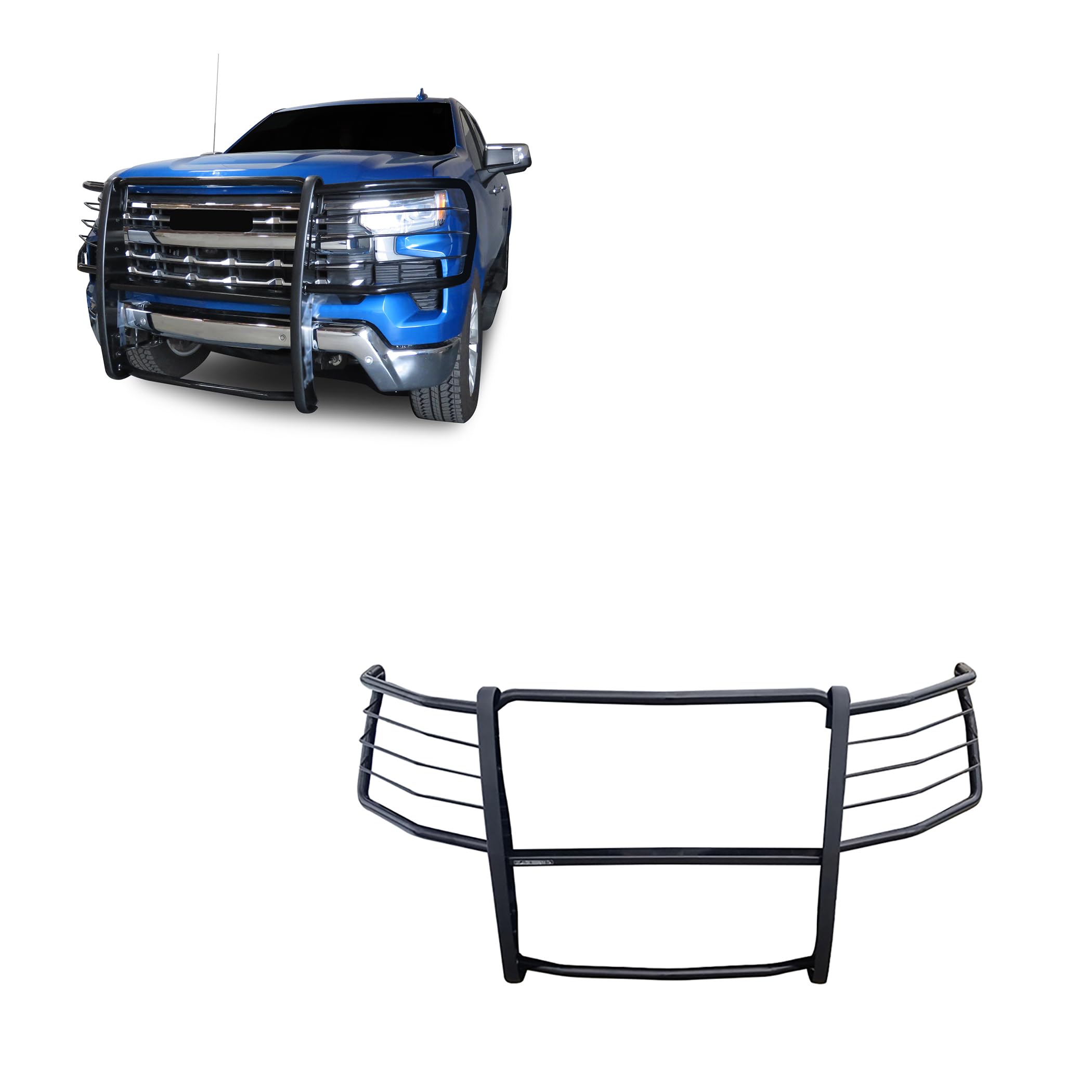 Bumper Guard Modular Black Black Horse Grille Compatible with 2022-2024 Silverado 1500(Excl. 2022 1500 LTD and 22-24 models with super cruise system)-17GT22MA