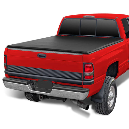 Soft Quad Fold Spec-D Tuning Tonneau Cover Compatible with 1994-2001 Dodge Ram 1500 Fleetside, 1994-2002 Dodge Ram 2500/3500 Fleetside 78", 6.5FT Short Bed