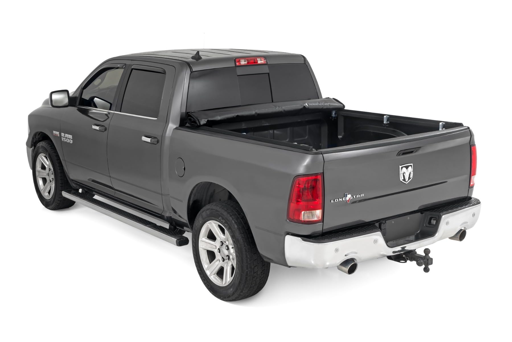 Soft Roll Up Rough Country Truck Bed Tonneau Cover for Ram 1500 (2010-2018)/2500 (2010-2025) - Fits 5'7 (67") Bed, Weatherproof Bed Cover