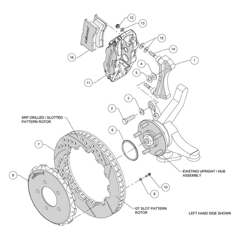 Front Hat Kit FNSL6R,12.88", Drilled