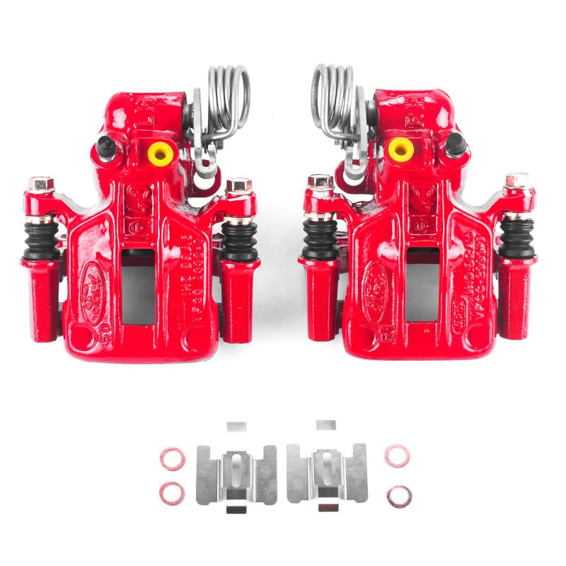 Power Stop S4536 Rear Pair of High-Temp Red Powder Coated Calipers For Ford Taurus 1993-2007, Lincoln Continental 1993-2002, Mercury Sable 1993-2005 [Model Specific]