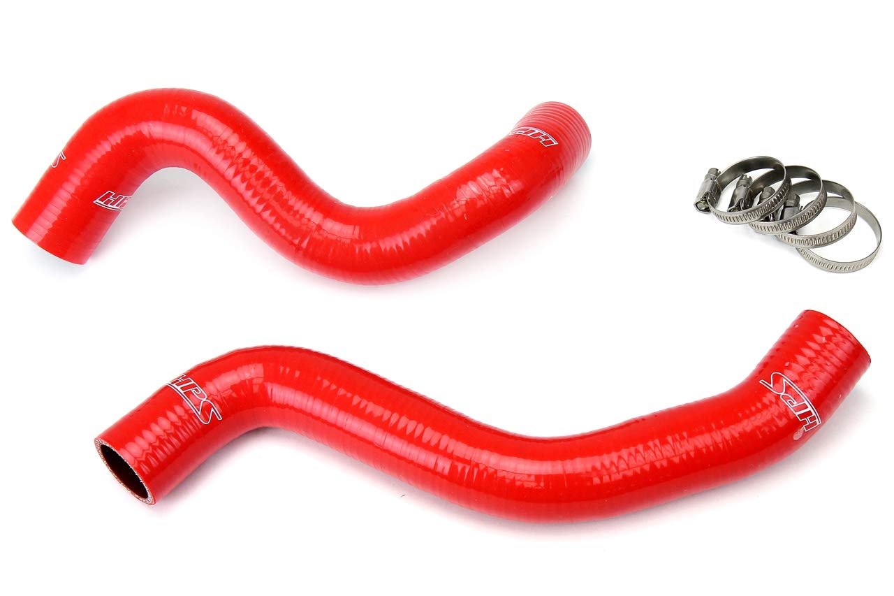 Red HPS 57-1058-RED Silicone Radiator Coolant Hose Kit