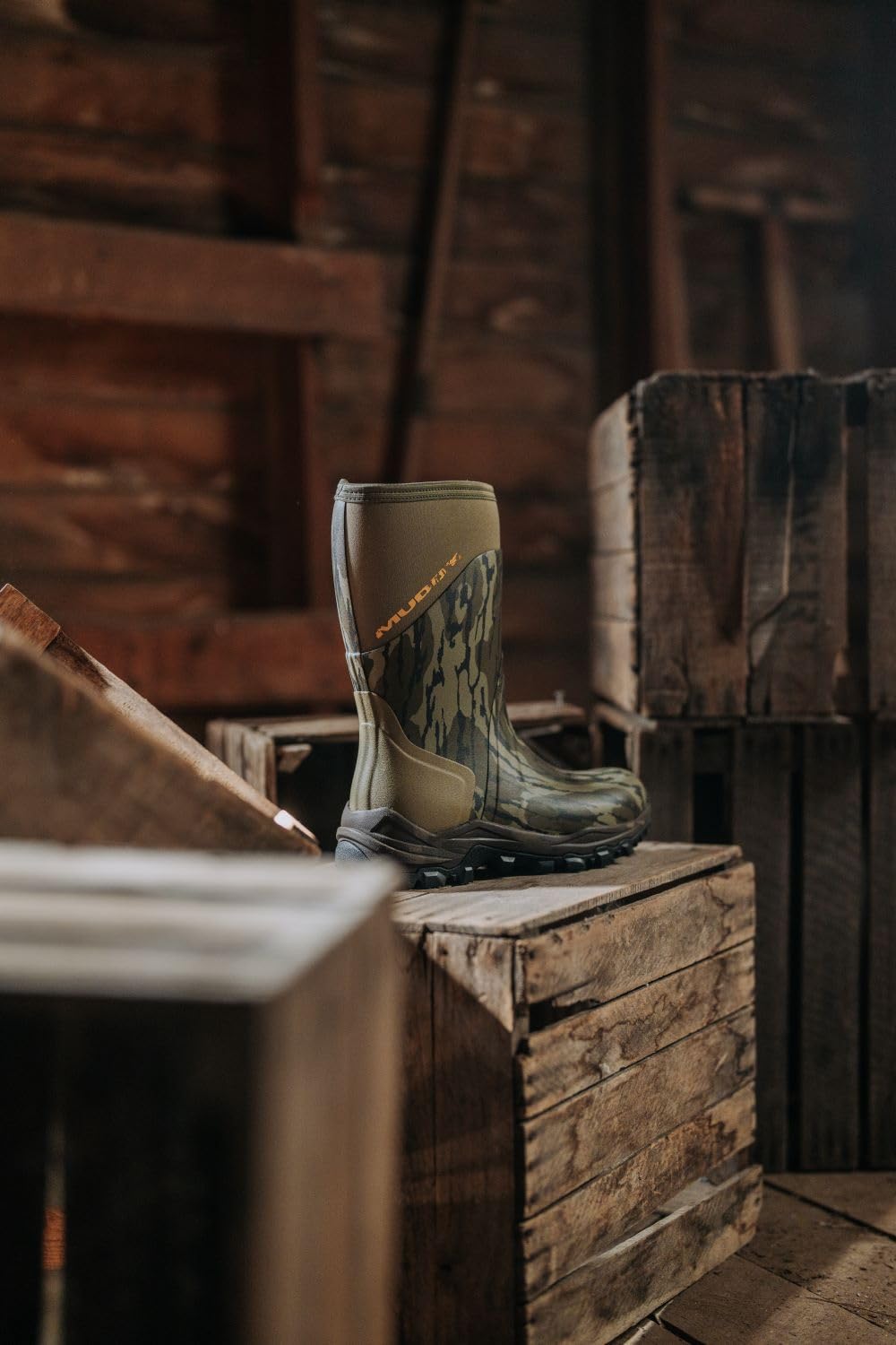 Muddy Outdoors 13" DV8 Rubber Boots Rubber Mossy Oak Bottomland Men's 10 D