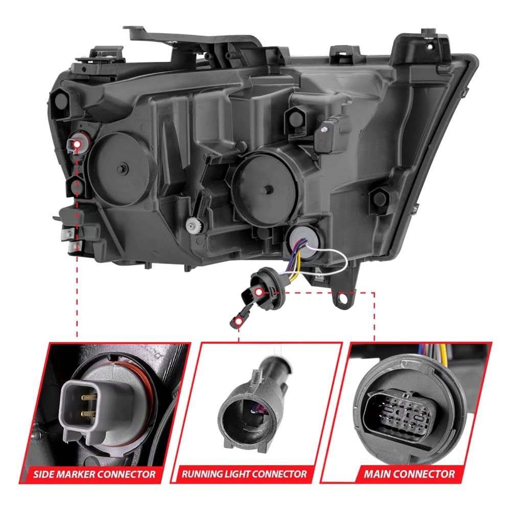 19-20 Dodge Ram 1500 Tradesman Aridex LED Projector Headlights Plank Style w/Sequential Black (Pass.) (111495-R)
