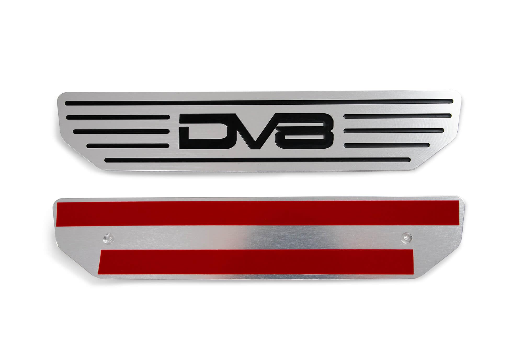 Door Sill Plates DV8 Offroad for 2018-Current Wrangler JL and 2020-Current Gladiator JT | Rear Pair | Embossed with DV8 Logo | Billet Aluminum Construction | D-JL-180014-SIL4