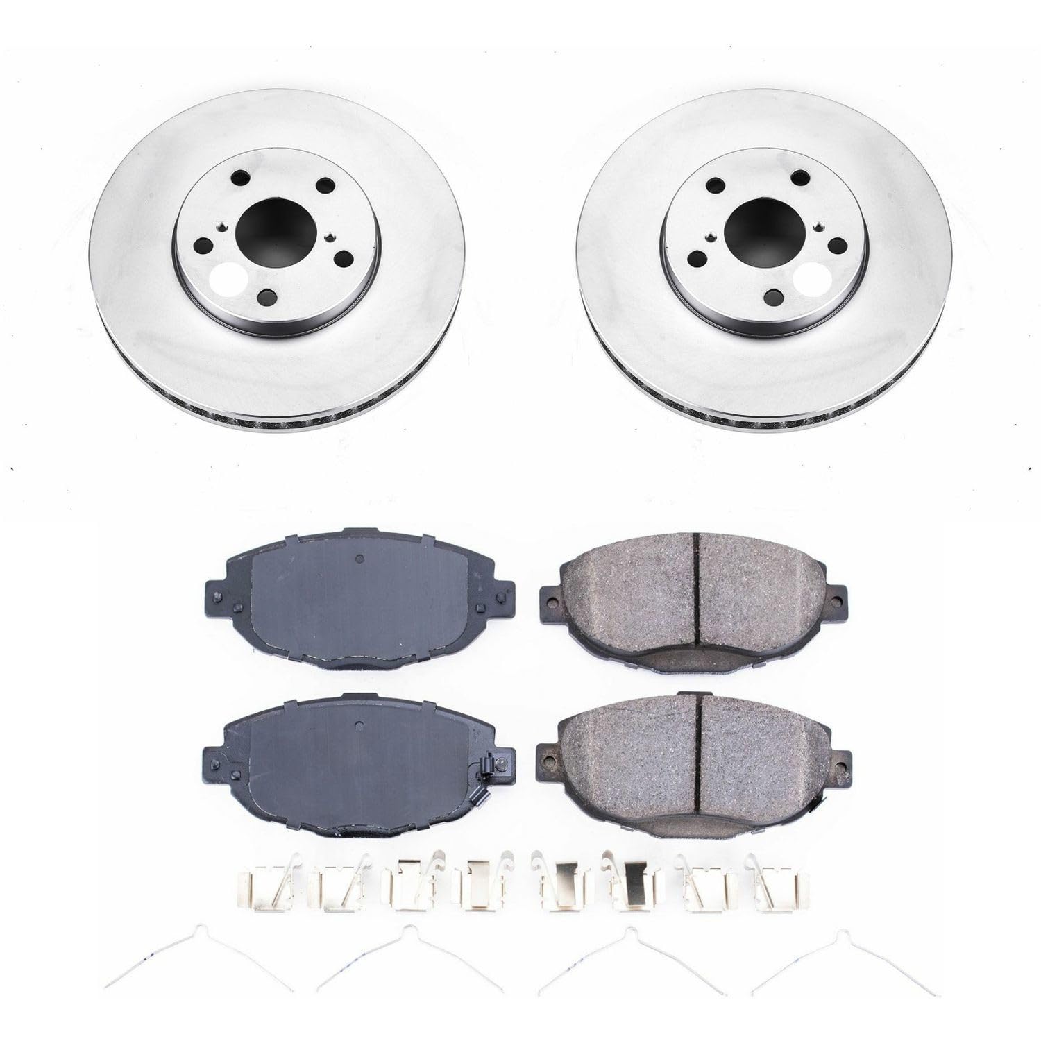 Power Stop Coated Brake Rotor CRK1073 & Ceramic Brake Pads- front For Lexus SC300 1999-2000, Lexus SC400 1992-2000 [Model Specific]