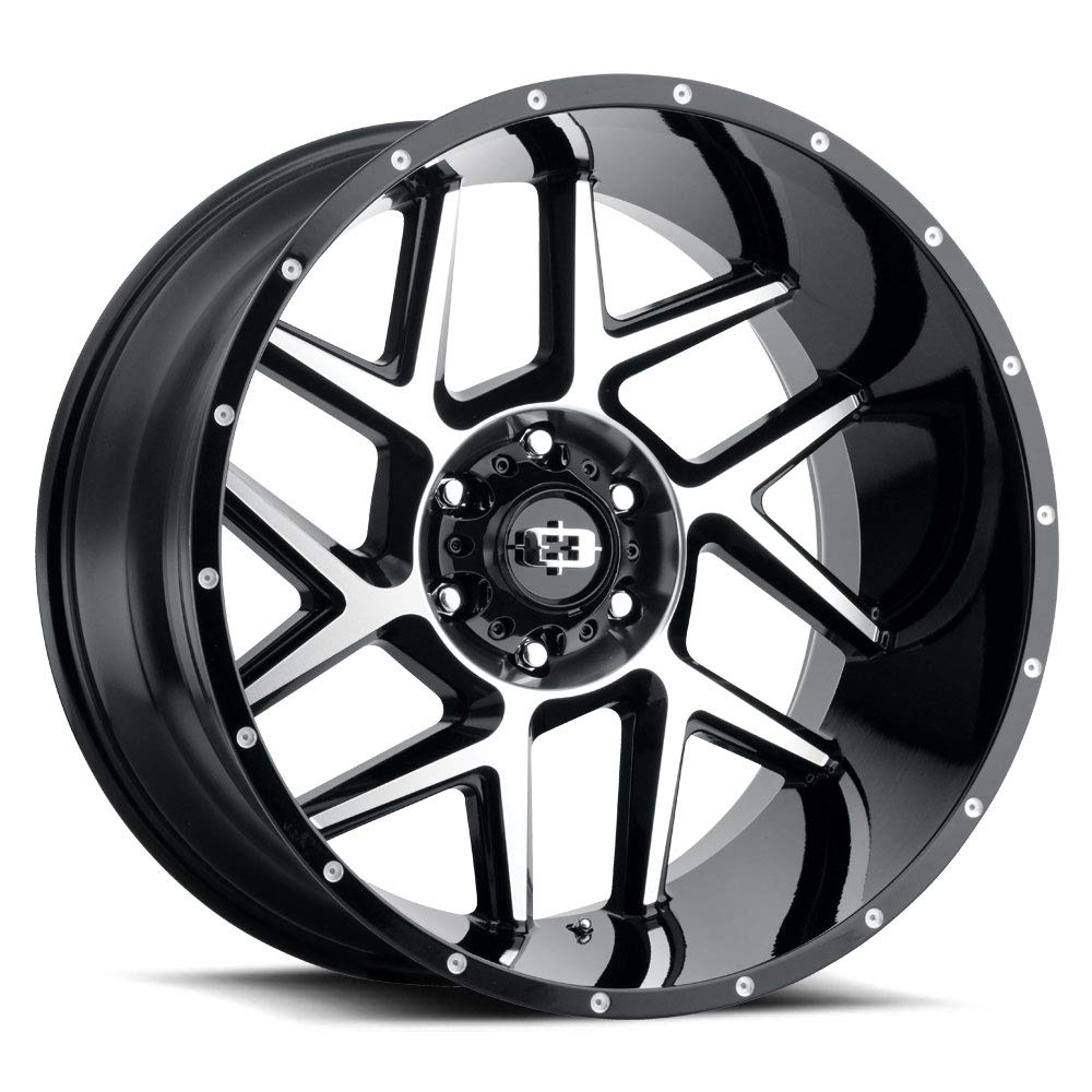 24x12 Vision Sliver 360 -57mm Black/Machined Wheel Rim 24" Inch